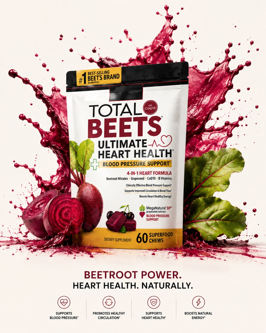 Total Beets Ultimate Heart Health product packaging